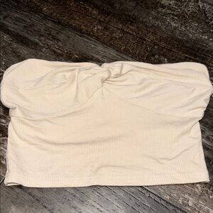 SHEIN Cream Strapless Crop Top